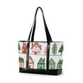thumbnail image 1 of FORMRS Laptop Tote Bag for Women with 15.6" Computer Compartments Handbag, White Christmas House, 1 of 7