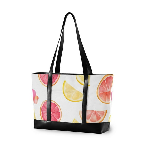 FORMRS Laptop Tote Bag for Women with 15.6" Computer Compartments Handbag, White Grapefruit Slices