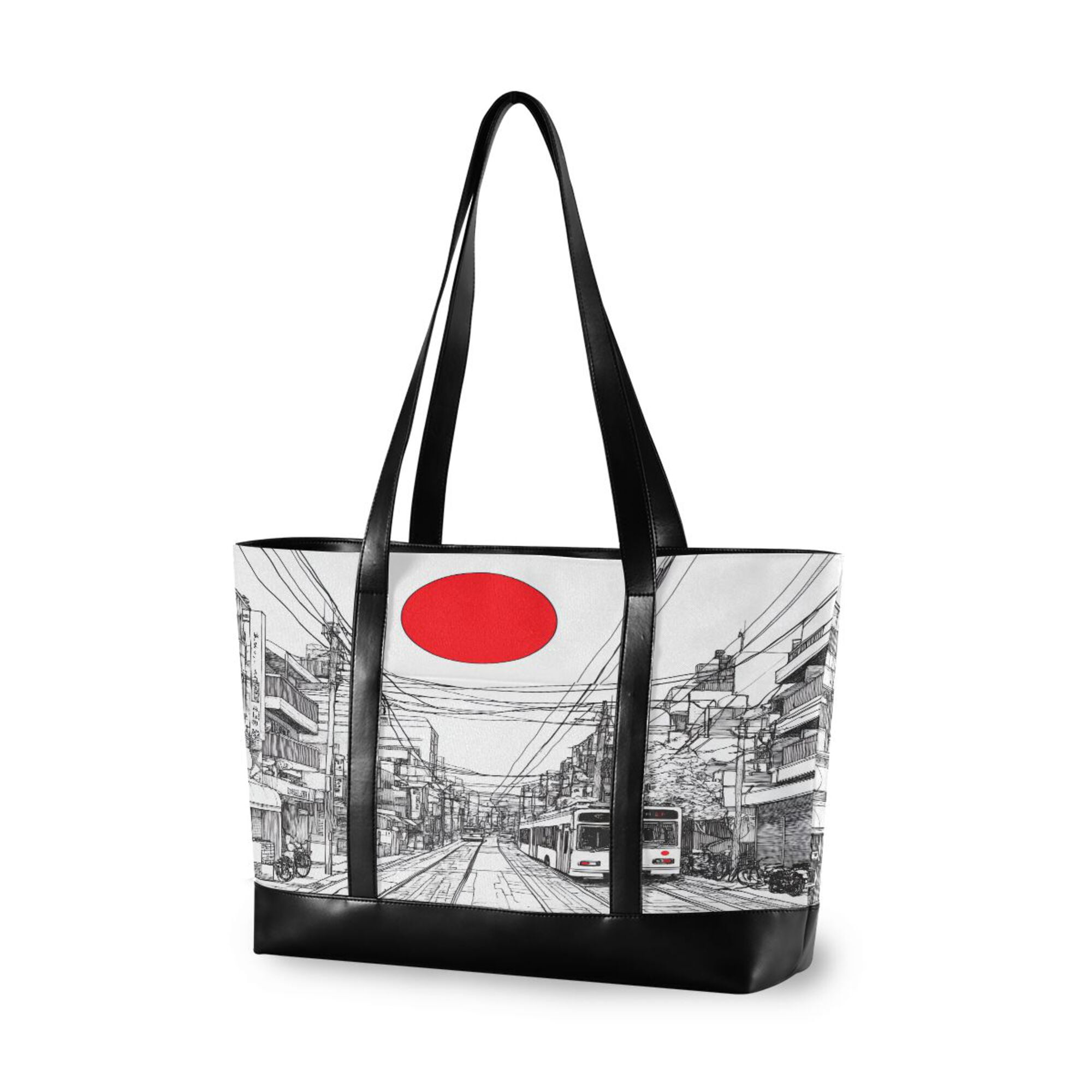 FORMRS Canvas Laptop Tote Bag for Women with 15.6" Computer Compartments Shoulder Handbag, White Streets