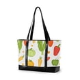 thumbnail image 1 of FORMRS Canvas Laptop Tote Bag for Women with 15.6" Computer Compartments Shoulder Handbag, White Vegetables Pattern, 1 of 7