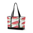 thumbnail image 1 of FORMRS Canvas Laptop Tote Bag for Women with 15.6" Computer Compartments Shoulder Handbag, White Watermelon, 1 of 7