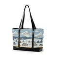 thumbnail image 1 of FORMRS Canvas Laptop Tote Bag for Women with 15.6" Computer Compartments Shoulder Handbag, Winter Village Serenity, 1 of 7