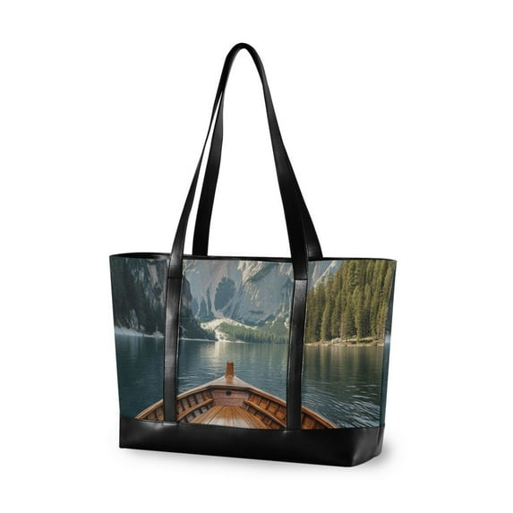 FORMRS Laptop Tote Bag for Women with 15.6" Computer Compartments Handbag, Wooden Boat
