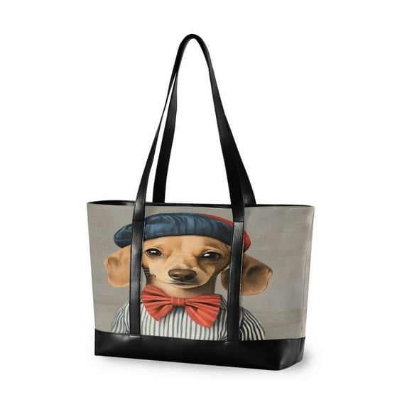 FORMRS Laptop Tote Bag for Women with 15.6" Computer Compartments Handbag, Yellow Dog Artist