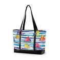 thumbnail image 1 of FORMRS Canvas Laptop Tote Bag for Women with 15.6" Computer Compartments Shoulder Handbag, Yellow Hand Drawn Sailboats, 1 of 7