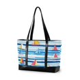 thumbnail image 1 of FORMRS Canvas Laptop Tote Bag for Women with 15.6" Computer Compartments Shoulder Handbag, Yellow Sailboats, 1 of 7