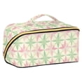 thumbnail image 1 of FORMRS Makeup Bag Travel Cosmetic Organizer for Women Fold Flat Zipper Pouch with Handle, Beige Symmetrical Stars, 1 of 8