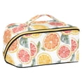 thumbnail image 1 of FORMRS Makeup Bag Travel Cosmetic Organizer for Women Fold Flat Zipper Pouch with Handle, Candy Grapefruit Slices, 1 of 8