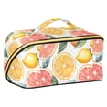 thumbnail image 1 of FORMRS Makeup Bag Travel Cosmetic Organizer for Women Fold Flat Zipper Pouch with Handle, Candy Lemon Slices, 1 of 8