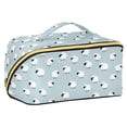 thumbnail image 1 of FORMRS Makeup Bag Travel Cosmetic Organizer for Women Fold Flat Zipper Pouch with Handle, Cartoon Sheep Pattern, 1 of 8