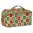 thumbnail image 1 of FORMRS Makeup Bag Travel Cosmetic Organizer for Women Fold Flat Zipper Pouch with Handle, Christmas Plaid Pattern, 1 of 8