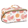 thumbnail image 1 of FORMRS Makeup Bag Travel Cosmetic Organizer for Women Fold Flat Zipper Pouch with Handle, Citrus Slice, 1 of 8