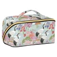 thumbnail image 1 of FORMRS Makeup Bag Travel Cosmetic Organizer for Women Fold Flat Zipper Pouch with Handle, Colorful Flowers Blossoms, 1 of 8