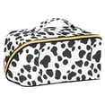thumbnail image 1 of FORMRS Makeup Bag Travel Cosmetic Organizer for Women Fold Flat Zipper Pouch with Handle, Cow Spots, 1 of 8