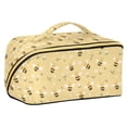 thumbnail image 1 of FORMRS Makeup Bag Travel Cosmetic Organizer for Women Fold Flat Zipper Pouch with Handle, Cute Bee Pattern, 1 of 8