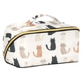 thumbnail image 1 of FORMRS Makeup Bag Travel Cosmetic Organizer for Women Fold Flat Zipper Pouch with Handle, Cute Cartoon Cats, 1 of 8