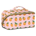 thumbnail image 1 of FORMRS Makeup Bag Travel Cosmetic Organizer for Women Fold Flat Zipper Pouch with Handle, Cute Oranges, 1 of 8