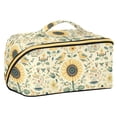 thumbnail image 1 of FORMRS Makeup Bag Travel Cosmetic Organizer for Women Fold Flat Zipper Pouch with Handle, Floral Birds Pattern, 1 of 8