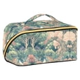 thumbnail image 1 of FORMRS Makeup Bag Travel Cosmetic Organizer for Women Fold Flat Zipper Pouch with Handle, Floral Forest Pattern, 1 of 8