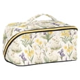 thumbnail image 1 of FORMRS Makeup Bag Travel Cosmetic Organizer for Women Fold Flat Zipper Pouch with Handle, Floral Rabbit, 1 of 8