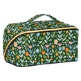thumbnail image 1 of FORMRS Makeup Bag Travel Cosmetic Organizer for Women Fold Flat Zipper Pouch with Handle, Flourish Flowers Pattern, 1 of 8