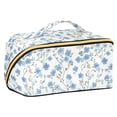thumbnail image 1 of FORMRS Makeup Bag Travel Cosmetic Organizer for Women Fold Flat Zipper Pouch with Handle, Forget Me Not, 1 of 8