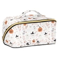 thumbnail image 1 of FORMRS Makeup Bag Travel Cosmetic Organizer for Women Fold Flat Zipper Pouch with Handle, Ghost Design, 1 of 8