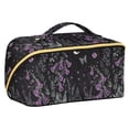 thumbnail image 1 of FORMRS Makeup Bag Travel Cosmetic Organizer for Women Fold Flat Zipper Pouch with Handle, Gothic Floral Print, 1 of 8