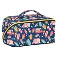 thumbnail image 1 of FORMRS Makeup Bag Travel Cosmetic Organizer for Women Fold Flat Zipper Pouch with Handle, Pink Cartoon Truck Pattern, 1 of 8