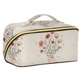 thumbnail image 1 of FORMRS Makeup Bag Travel Cosmetic Organizer for Women Fold Flat Zipper Pouch with Handle, Red Flower, 1 of 8