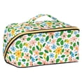 thumbnail image 1 of FORMRS Makeup Bag Travel Cosmetic Organizer for Women Fold Flat Zipper Pouch with Handle, Retro Blue Floral, 1 of 8