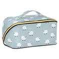 thumbnail image 1 of FORMRS Makeup Bag Travel Cosmetic Organizer for Women Fold Flat Zipper Pouch with Handle, Simple Sheep Pattern, 1 of 8