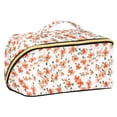 thumbnail image 1 of FORMRS Makeup Bag Travel Cosmetic Organizer for Women Fold Flat Zipper Pouch with Handle, Small Floral Blooms, 1 of 8