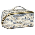 thumbnail image 1 of FORMRS Makeup Bag Travel Cosmetic Organizer for Women Fold Flat Zipper Pouch with Handle, Snowy Mountains, 1 of 8