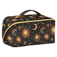 thumbnail image 1 of FORMRS Makeup Bag Travel Cosmetic Organizer for Women Fold Flat Zipper Pouch with Handle, Sun Moon and Stars Pattern, 1 of 8