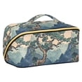 thumbnail image 1 of FORMRS Makeup Bag Travel Cosmetic Organizer for Women Fold Flat Zipper Pouch with Handle, Tree in The Mountains, 1 of 8