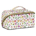 thumbnail image 1 of FORMRS Makeup Bag Travel Cosmetic Organizer for Women Fold Flat Zipper Pouch with Handle, Various Vegetables Pattern, 1 of 8