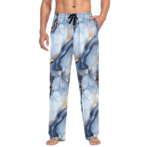 FORMRS Mens Pajama Pants with Pockets Cotton Sleepwear Lounge Bottoms Sizes S-2XL, Abstract Marble Pattern