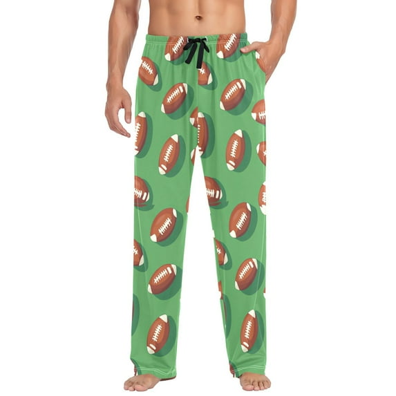 FORMRS Mens Pajama Pants with Pockets Cotton Sleepwear Lounge Bottoms Sizes S-2XL, American Footballs