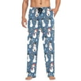 thumbnail image 1 of FORMRS Mens Pajama Pants with Pockets Cotton Sleepwear Lounge Bottoms Sizes S-2XL, Blue Cartoon Snowman Pattern, 1 of 7