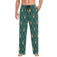 thumbnail image 1 of FORMRS Mens Pajama Pants with Pockets Cotton Sleepwear Lounge Bottoms Sizes S-2XL, Green Abstract Pattern, 1 of 7