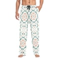 thumbnail image 1 of FORMRS Mens Pajama Pants with Pockets Soft Cotton Sleepwear Lounge Bottoms, Sizes S-2XL, Green Geometric Pattern, 1 of 7