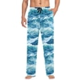 thumbnail image 1 of FORMRS Mens Pajama Pants with Pockets Soft Cotton Sleepwear Lounge Bottoms, Sizes S-2XL, Green Watercolor Ocean Waves, 1 of 7