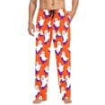 thumbnail image 1 of FORMRS Mens Pajama Pants with Pockets Cotton Sleepwear Lounge Bottoms Sizes S-2XL, Orange Cartoon Ghost Pattern, 1 of 7