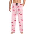 thumbnail image 1 of FORMRS Mens Pajama Pants with Pockets Cotton Sleepwear Lounge Bottoms Sizes S-2XL, Pink Cute Cherry Pattern, 1 of 7