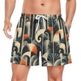 thumbnail image 1 of FORMRS Mens Swim Trunks Mesh Liner Quick Dry Casual Beach Board Shorts with Pockets, Sizes S-2XL, Art Leaves Pattern, 1 of 9