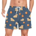 thumbnail image 1 of FORMRS Mens Swim Trunks Mesh Liner Quick Dry Casual Beach Board Shorts with Pockets, Sizes S-2XL, Blue Capybaras, 1 of 9