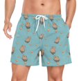 thumbnail image 1 of FORMRS Mens Swim Trunks Mesh Liner Quick Dry Casual Beach Board Shorts with Pockets, Sizes S-2XL, Cartoon Capybaras, 1 of 9