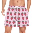 thumbnail image 1 of FORMRS Mens Swim Trunks Mesh Liner Quick Dry Casual Beach Board Shorts with Pockets, Sizes S-2XL, Cartoon Strawberry, 1 of 9