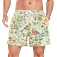 thumbnail image 1 of FORMRS Mens Swim Trunks Mesh Liner Quick Dry Casual Beach Board Shorts with Pockets, Sizes S-2XL, Green Floral Pattern, 1 of 9